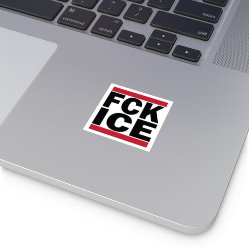 FCK ICE Square Vinyl Sticker — Bold Anti-ICE Protest Decal