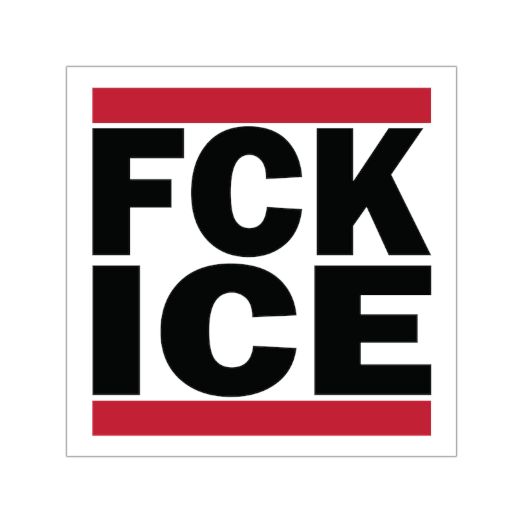 FCK ICE Square Vinyl Sticker — Bold Anti-ICE Protest Decal