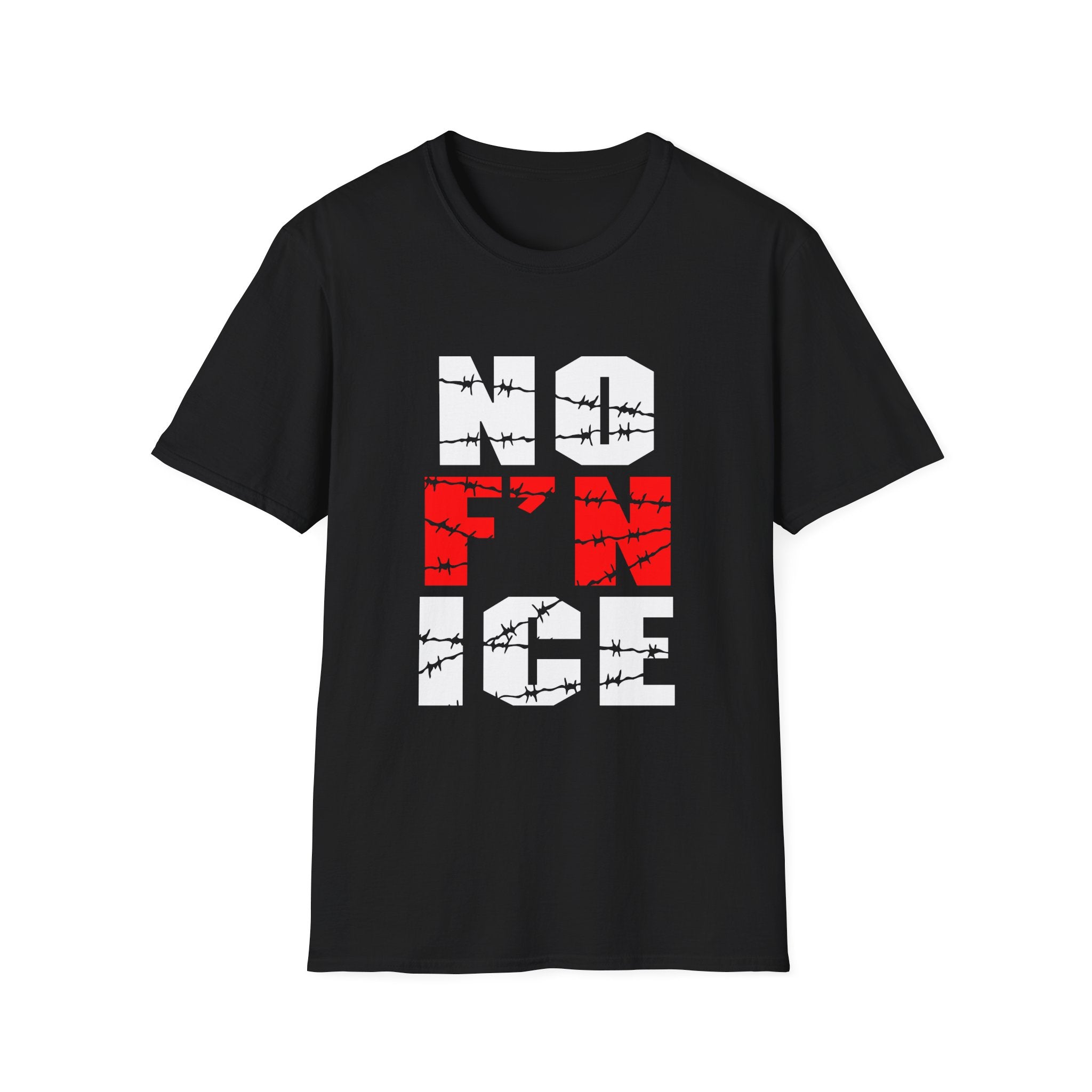 NO F'N ICE Graphic Tee — Bold Distressed Protest Shirt