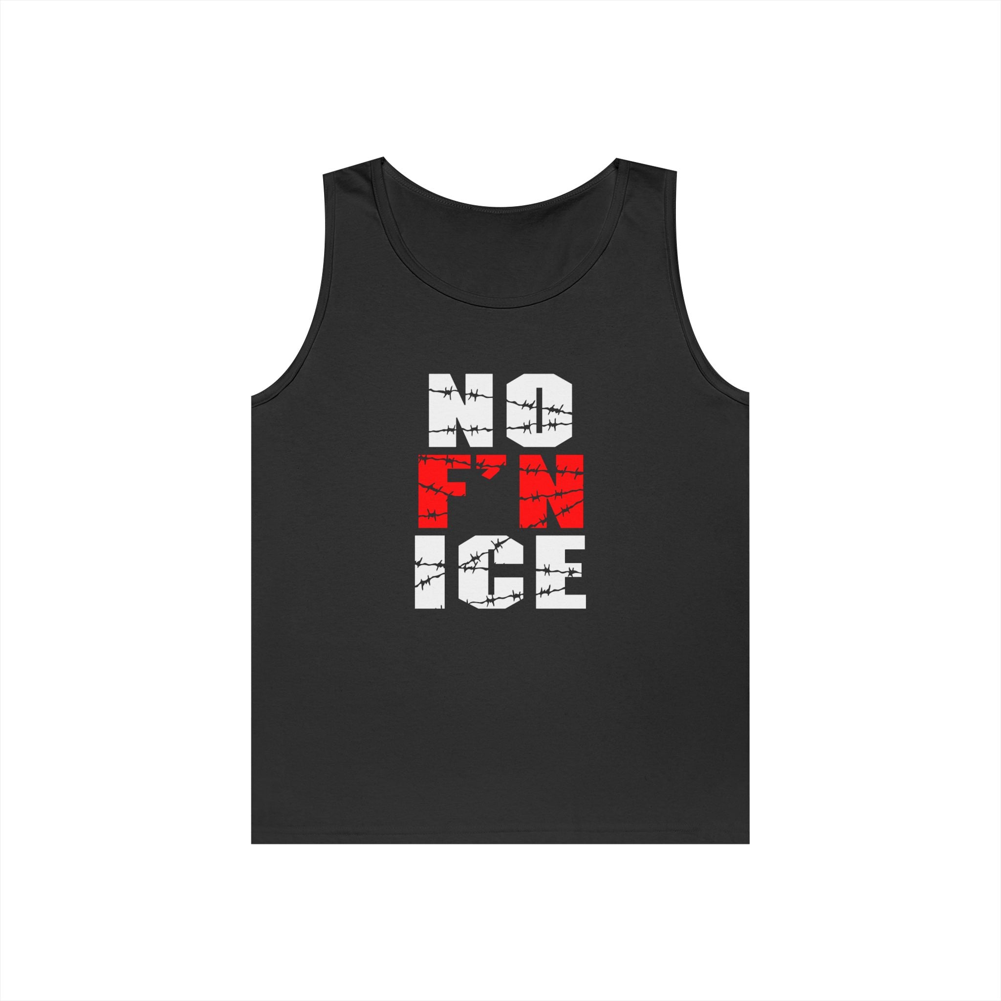 No F'n Ice Tank Top — Bold Distressed Graphic Tank for Summer Protest & Activist Style